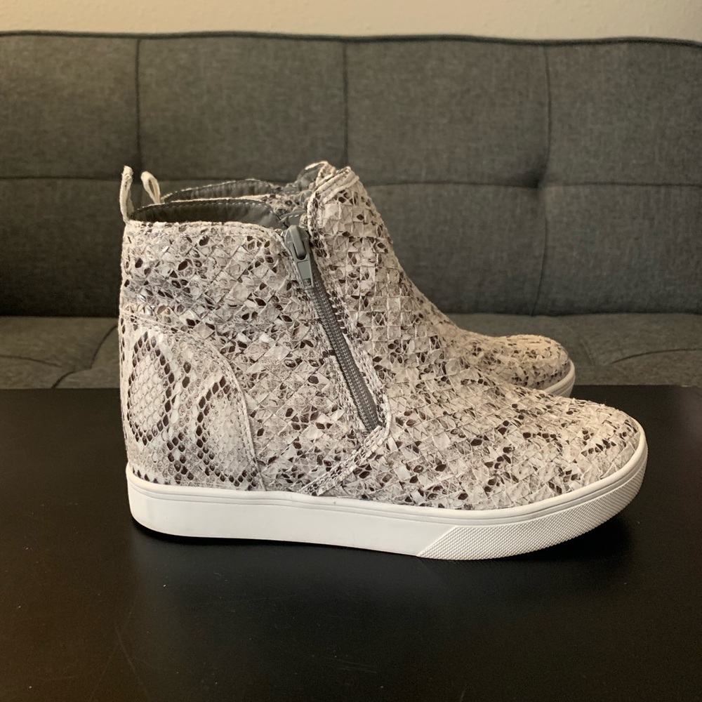 Snake print high tops